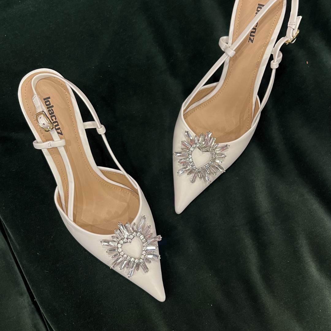 Crystal Heart Shoe Clips