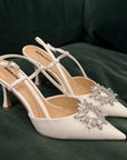 Crystal Heart Shoe Clips