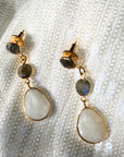 Radiant Drop Earrings | Labradorite & Moonstone
