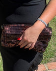 Shine Sequin Pochette | Chocolate