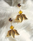 Inverted Lotus Earrings | Gold/Purple and Yellow