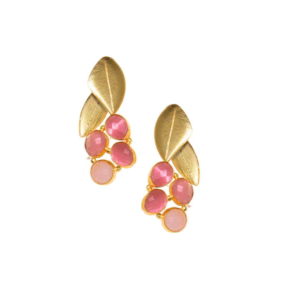 Petal Cluster Earring  | Gold and Pink