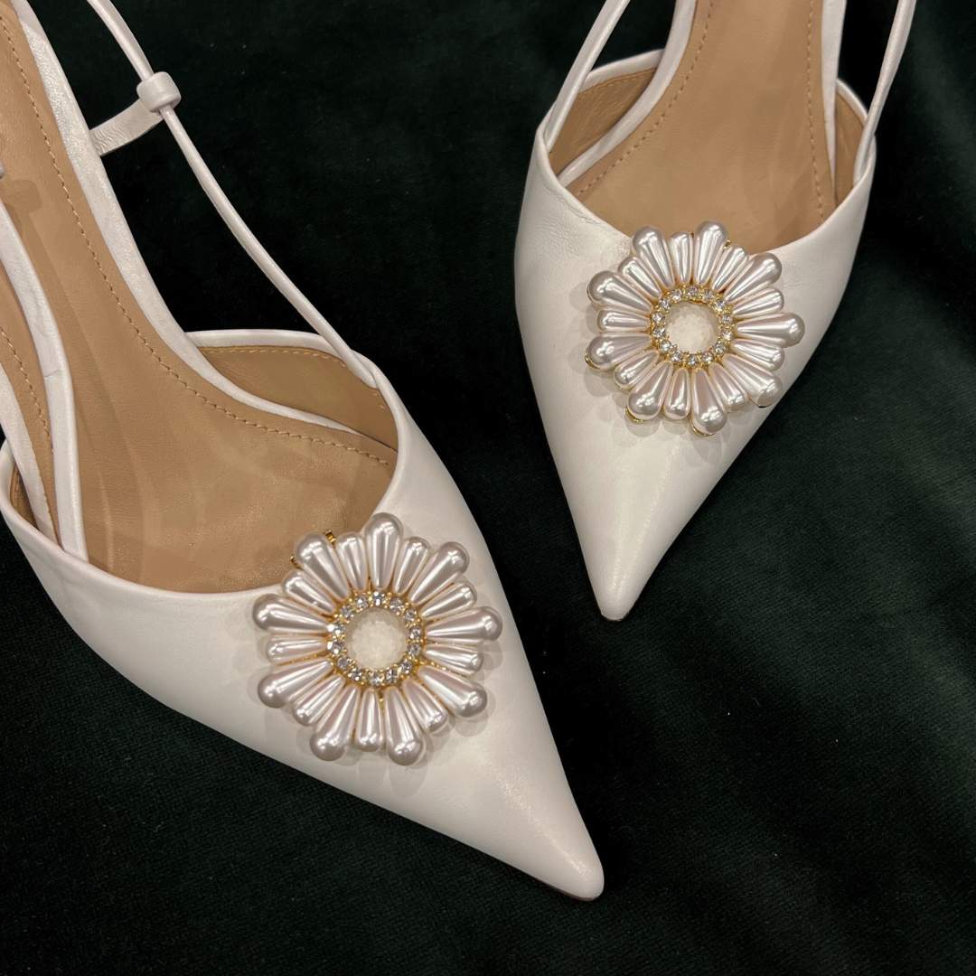 Pearl Flower Gold (set of 2) | Shoe Clips