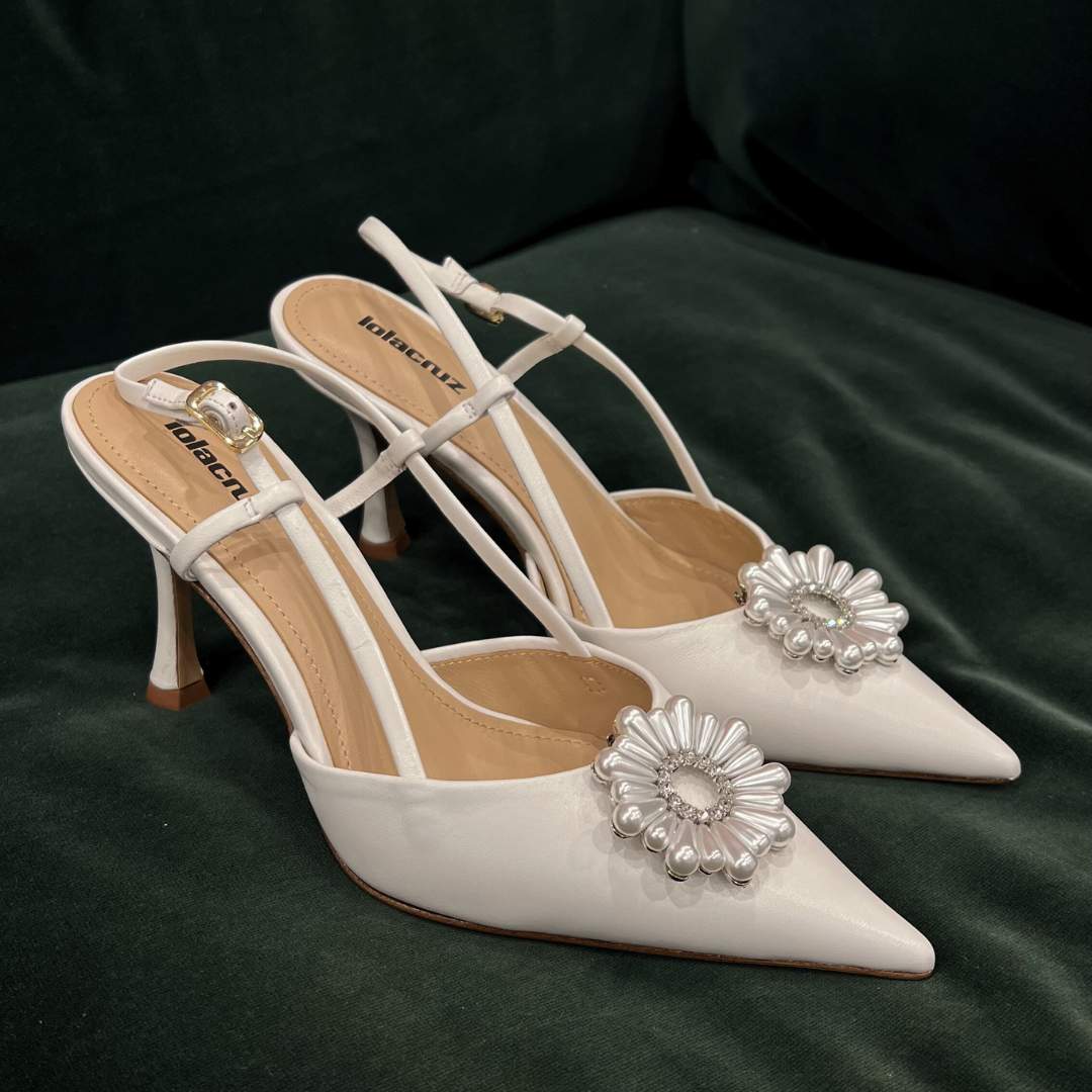 Pearl Flower Silver (set of 2) | Shoe Clips