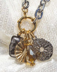 Two tone 4 charm necklace