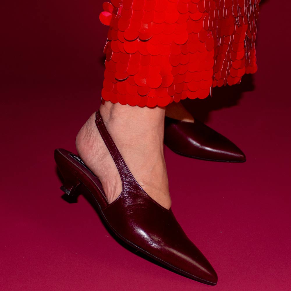 Eros Burgundy | Slingback Pump