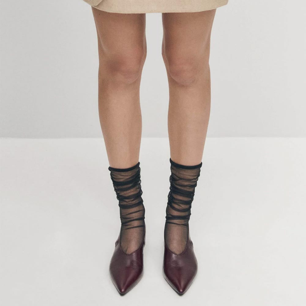 Eros Burgundy | Low Heel Leather Pump
