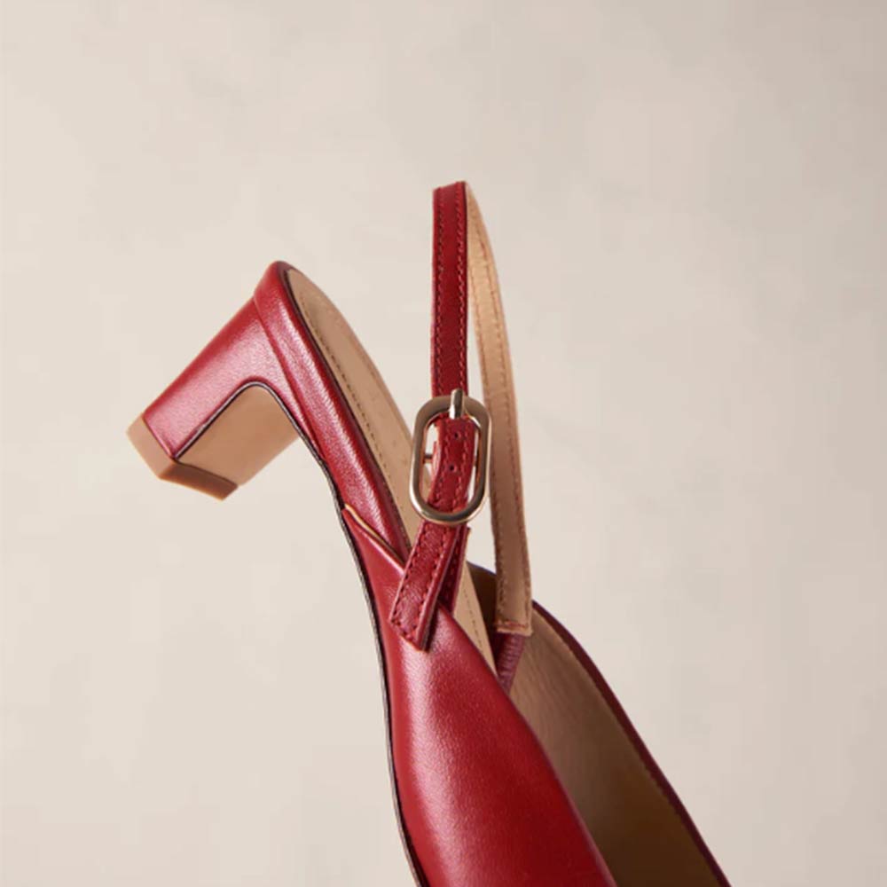 Lindy Bliss Red | Low Heel Leather Pump