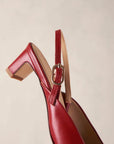 Lindy Bliss Red | Low Heel Leather Pump