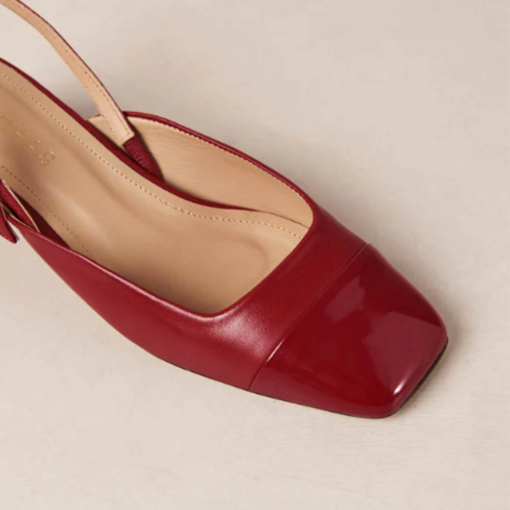Lindy Bliss Red | Low Heel Leather Pump