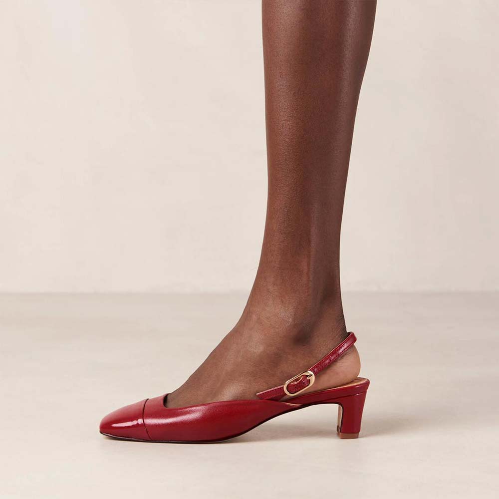 Lindy Bliss Red | Low Heel Leather Pump