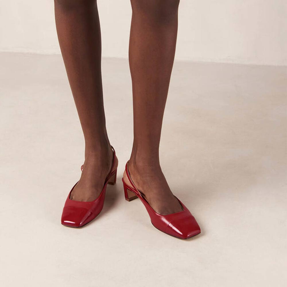 Lindy Bliss Red | Low Heel Leather Pump