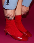 Lindy Bliss Red | Low Heel Leather Pump