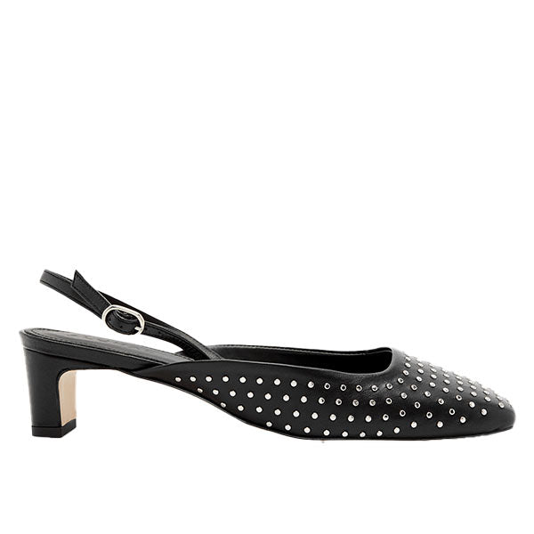 Lindy Black/Studs | Slingback pump