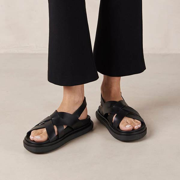 Trunca Black | Chunky Leather Sandal