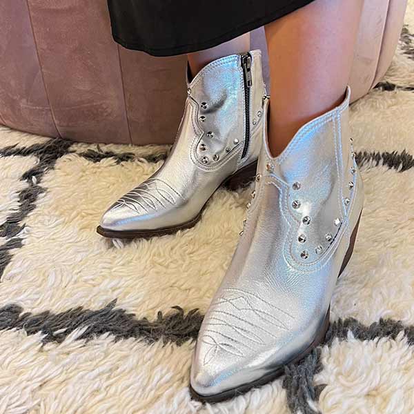 Jessie Silver | Metallic Western Boot