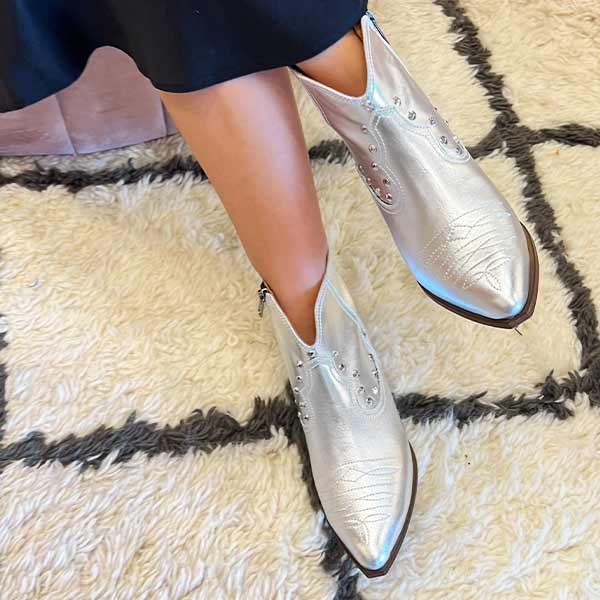 Jessie Silver | Metallic Western Boot