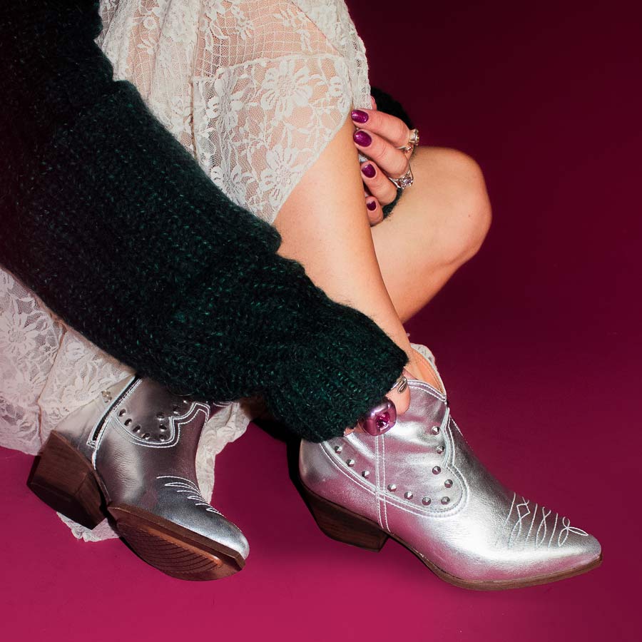 Jessie Silver | Metallic Western Boot