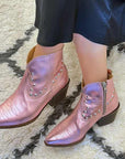 Jessie Pink | Metallic Western Boots