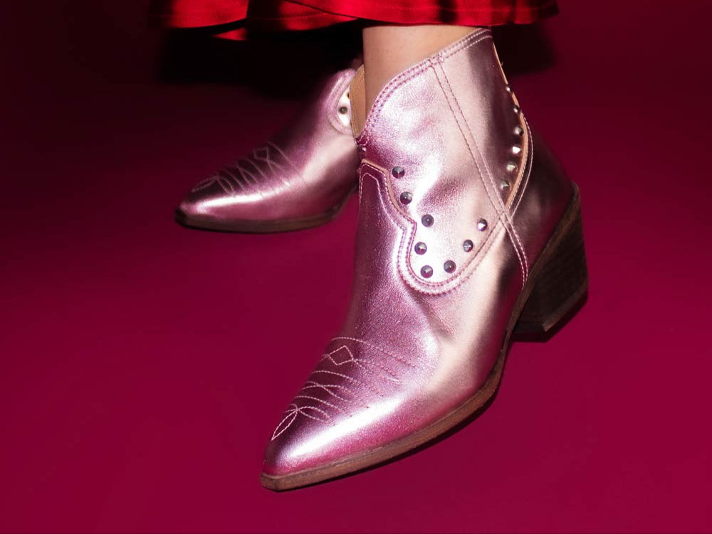 Jessie Pink | Metallic Leather Boot