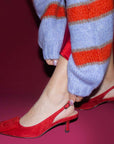 Bonnie Red | Suede Slingback