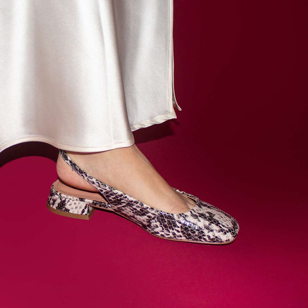 Tesa Snake | Low Heel Slingback