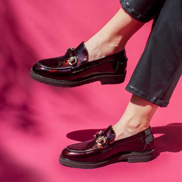 A13002 Brown Patent Leather Loafer