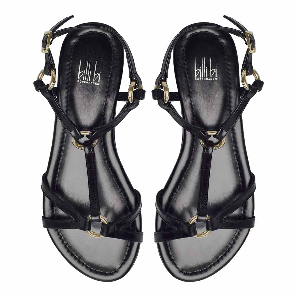 A8700 Black | Flat leather sandal