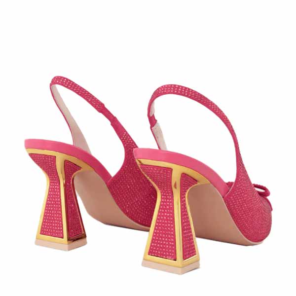 Kat Maconie Eloise pink crystal embellished slingback pump