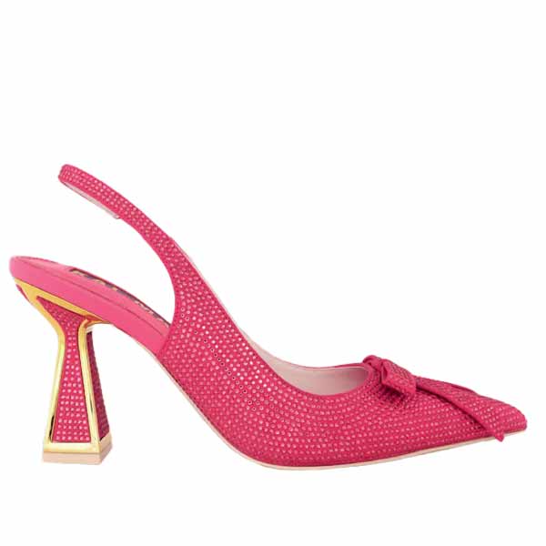 Kat Maconie Eloise pink crystal embellished slingback pump