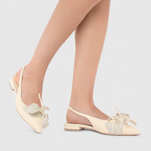 Nelli Coconut Cream | Slingback Flat