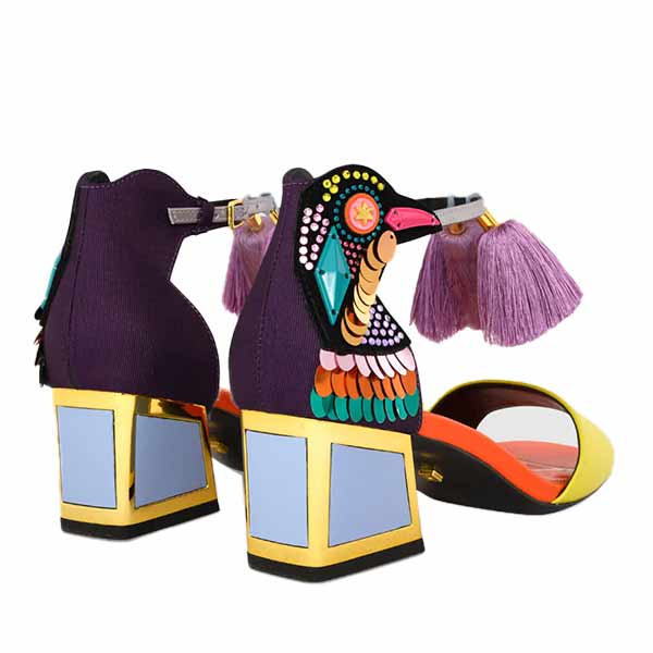 Kat Maconie Kay Blackcurrant /Iridescent embellished sandal AW23