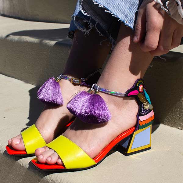 Kat Maconie Kay Blackcurrant /Iridescent embellished sandal AW23