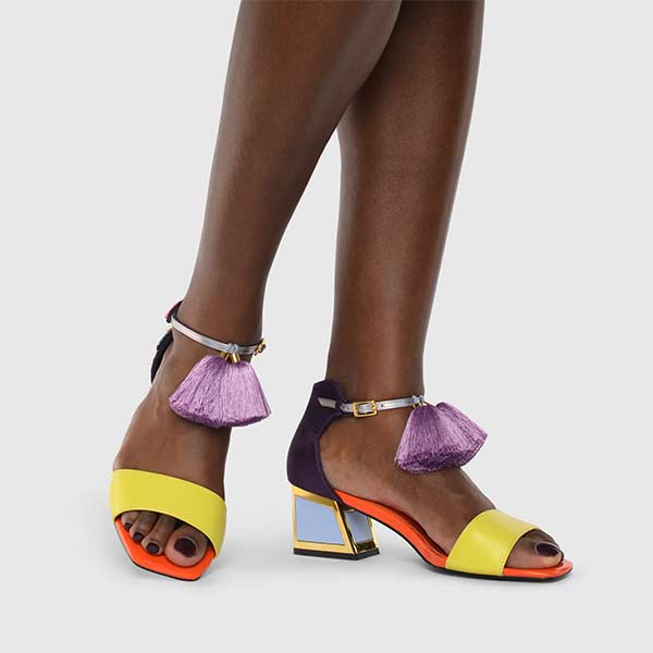 Kat Maconie Kay Blackcurrant /Iridescent embellished sandal AW23