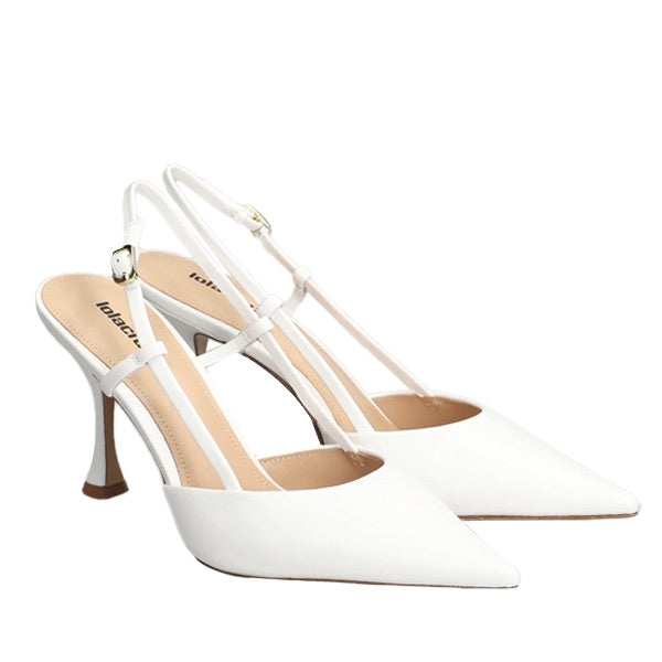 Carmen 85 White | Leather Slingback Pump