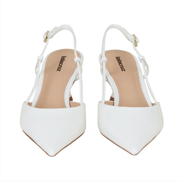 Carmen 85 White | Leather Slingback Pump