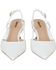 Carmen 85 White | Leather Slingback Pump