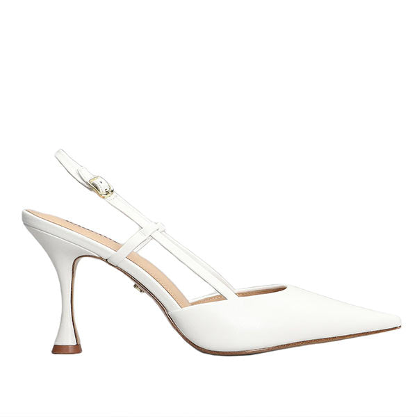 Carmen 85 White | Leather Slingback Pump