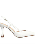 Carmen 85 White | Leather Slingback Pump