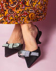Cynthia Black | Satin Slingback Pump