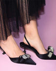 Cynthia Black | Satin Slingback Pump