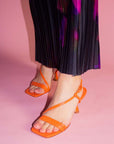 Desana Orange | Mid heel sandal