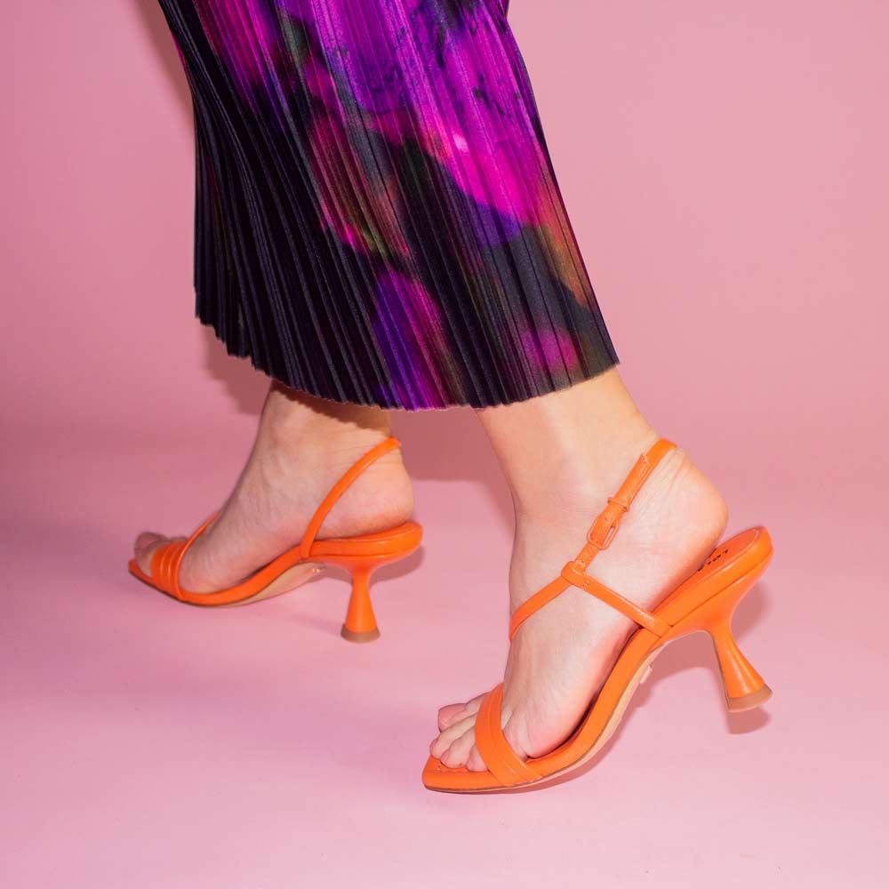 Desana Orange | Mid heel sandal
