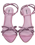 Ines Mauve | Embellished Satin Mid Heel Sandal