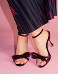 Milazzo Burgundy | Velvet High Heel Sandal