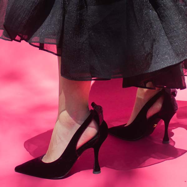 Persan Burgundy | Velvet Pump