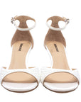 Petrina White Pearls | Mid Heel Sandal