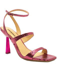 Lola Cruz Positano metallic fuschia high heel sandal