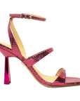 Lola Cruz Positano metallic fuschia high heel sandal