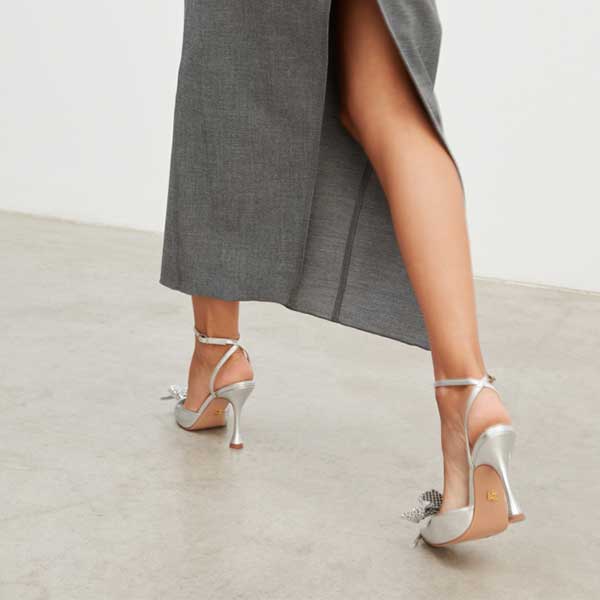 Lola Cruz Rufec plata silver pump
